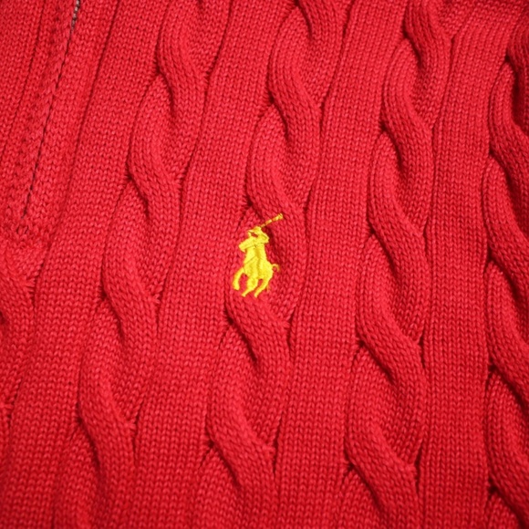 RalphLauren red embroidered knitted sweater l - Picture 3 of 7